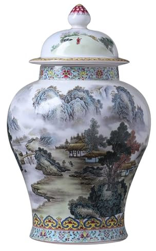 YUGXTH Ceramic Rice Bucket, Food Storage Container, 5 KG Kitchen Sealed Jar with Lid Grain Dispenser, Decorative Jar, Large-Capacity Rice Jar with Lid, for All Type of Foods