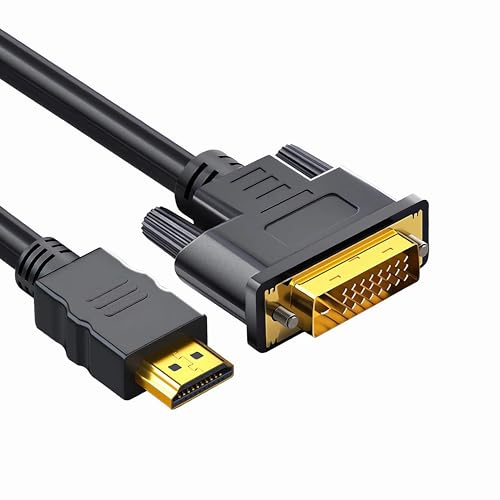 Bolwins M50 Câble HDMI vers DVI 1,5 m, connecteurs 24+1 mâles, Full HD 1080P. Idéal pour connecter PC, TV, écran, projecteur. Transmission stable, image nette et sans interférences.