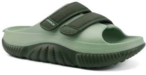 COFACE Sandalias recuperación hombres Soporte arco Orthopédicas deslizantes caminar Ajustables acolchado grueso 2025 Hombre Fascitis plantar Confortables Casual Exterior Verde Oscuro Claro Talla 44