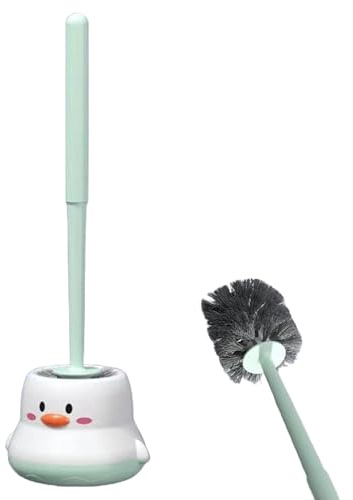 Set di spazzole per WC con supporto, detergente e supporto per macchie di toilette, set di pulizia compatto per la rimozione delle macchie per punti difficili da raggiungere in bagno