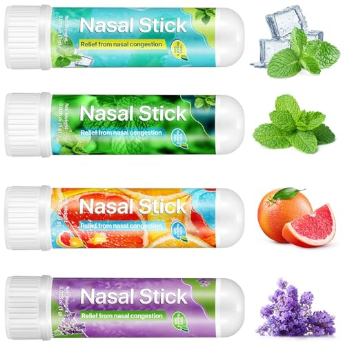 Nasal Inhaler Stick – Dual Scented Inhaler for Instant Refreshment, Mental Clarity & Energy Boost, Easy to Use for On-The-Go, Natural Nasal Inhaler