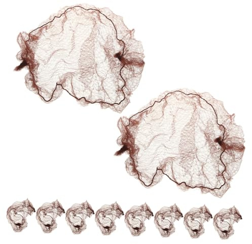LALADEFIEE Haarnetze Elegantes und Schlichtes Netzdesign mit Hohem Elastikrand 10 Stück aus Polyester Geeignet für Dünnes und Dickes Haar für Formelle und Alltägliche Anlässe