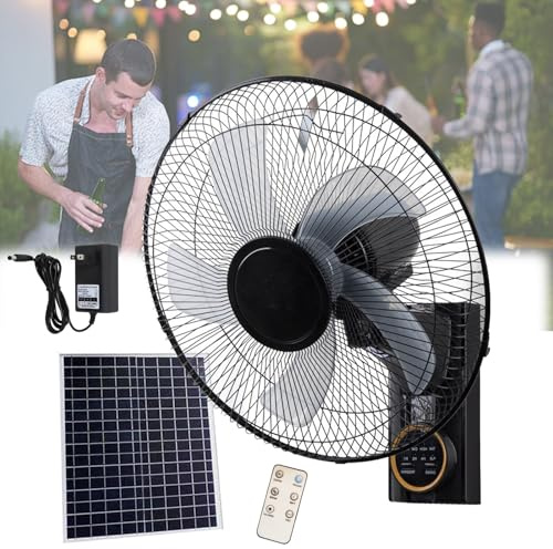 Ventilatore da parete con oscillazione e inclinazione regolabile, design a 5 pale ad alta velocità per camera da letto, casa ed esterno