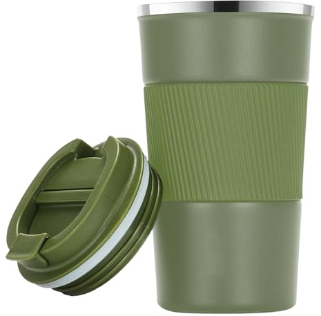 ABCORPHIC Termo Cafe Vaso Termico para Llevar 510ml, verde | Hermético y Antigoteo, Acero Inoxidable, Sin BPA, para Coche y Viaje
