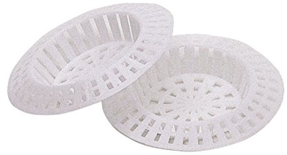 KitchenCraft Plastic Bath/Kitchen Sink Strainer Set, 7 cm (Pack of 2) - White