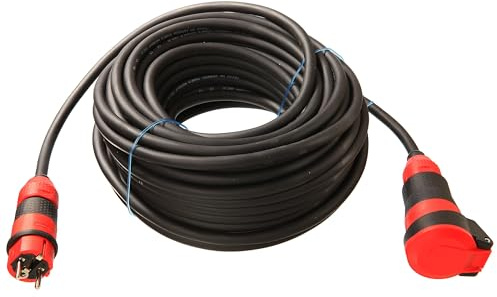 as - Schwabe Verlängerungsleitung 10 m H07RN-F 3G1,5 mit SchukoUltra Pro | extrem robust, Verlängerungskabel für Einsatz im Aussenbereich, Baustelle, Gewerbe, Industrie, schwarz/rot, IP54, 62250
