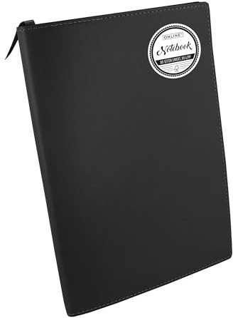 Online Notizbuch A5 mit Lesezeichen Schwarz – 80 linierte Seiten, 80 g/m² Papier – Elegantes Softcover Notebook für Schule, Büro & Studium – Schreibheft für Notizen, Ideen & Organisation