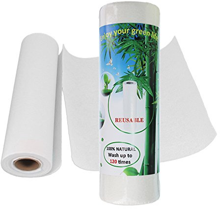 Belinlen 2 Rolls 40 Sheets Bamboo Kitchen Towels Reusable Kitchen Roll | Each Sheet Reused 120 Times | Heavy Duty Washable Reusable Paper Towels for Kitchen, Bathroom & Home Use (11 x 11.5)