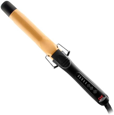 CHI Tourmaline Ceramic Curling Iron, Professional Hair Curler for Smooth, Frizz-Free Curls, Adjustable Temperature, Auto Shut-Off & 6.5 ft Swivel Cord, 1.5 Barrel