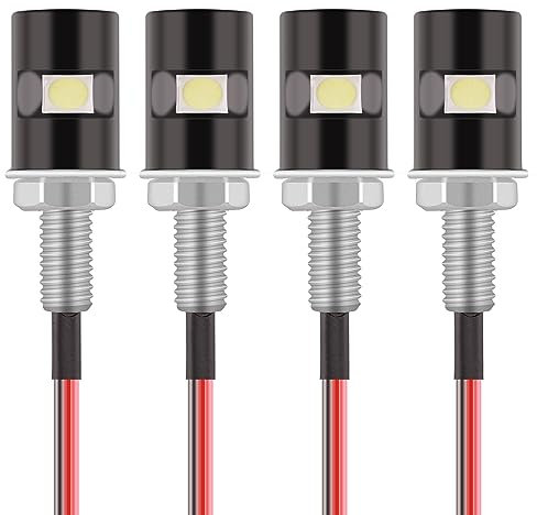 Kinstecks 4PCS luce targa 5050 SMD LED lampadina vite bullone LED luce targa impermeabile per auto moto moto camion camper ATV-bianco freddo