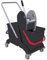 CARRELLO DOPPIA VASCA NERO LT. 25 + 25 CON MANICO BLU E ROSSO + STRIZZATORE SECCHIO LAVA PAVIMENTI PROFESSIONALE INDUSTRIALE