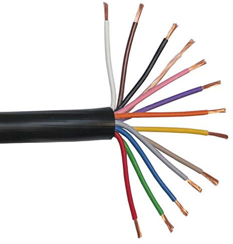 Lumonic 5m FLRYY Cavo del veicolo 13x1,5mm² nero | 13 core | Cavo per rimorchio | Cavo multiplo per autoveicoli | Resistente agli oli e ai carburanti, ritardante di fiamma | Bassa tensione