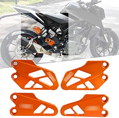 DUKE 125 390 2pcs Vorne Hinten Pedalschutz Fußraste Fersenschutz | Für Duke 125 390 Duke 250 2017-2023-Orange