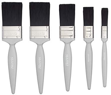 Harris Essentials Woodwork Gloss Paint Brush Set, Pack of 5, 0.5in, 1in, 1.5in, 2in