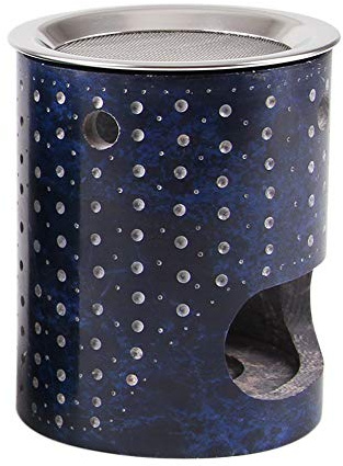 Weihrauchbrenner Cosmos Dunkelblau FAIR Trade Softstone mit Edelstahlsieb, H: 10 cm, Ø 8 cm