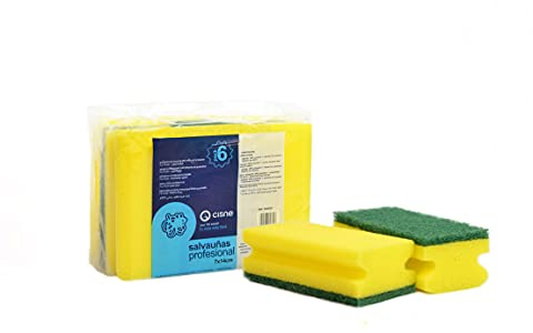 CISNE | Confezione da 2 spugne abrasive | spugne in fibra verde | spugne abrasive | spugne abrasive | spugne abrasive da cucina | spugne da bagno | spugne abrasive in vetroceramica |