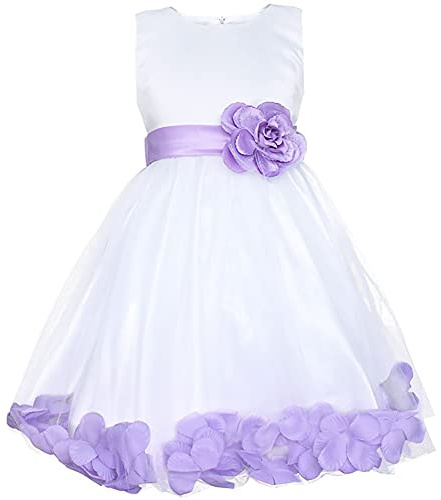 WAWALI Petal Flower Girls Dress Wedding Party Pageant Prom Ball Gowns