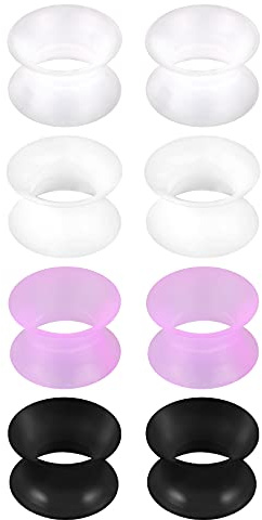 D.Bella Silicone Ear Plugs Tunnels Flexible Flesh Tunnel Ear Gauges Plugs Expander Gauges Piercing Jewelry 4Pairs 16mm