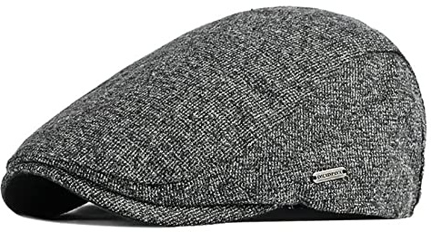 Bigoco Schiebermütze Herren Schirmmützen Baumwolle Baskenmütze Barett Cap | Klassischer Gatsby im 1920 Stil ,Cabbie Barett Cap, Verstellbare Passform,Vintage Herrenmütze,Atmungsaktive Baumwolle