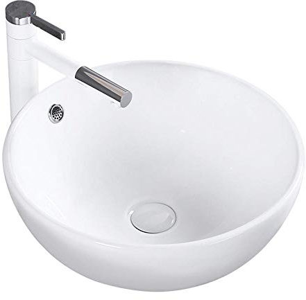 ADITAM Waschbecken Art Boat Badezimmer Waschtisch Waschbecken Kuppel Einfach zu installierendes Glaswaschbecken (Color : White, Size : 35x38x15.5cm) Double The Comfort