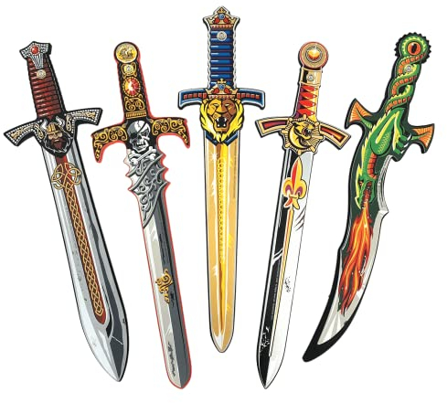 Liontouch - Foam Sword Set For Kids, 5-Pack - 3+ Years | Playfighting Swords In Five Styles – Fantasy Dragon, King Lion, Prince, Pirate & Norse Viking | Safe & Durable Toy Weapons For Boys & Girls