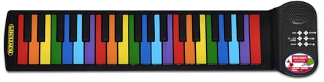 BONTEMPI - Clavier électronique Flexible Colorkeys Piano Roll Up 37 Touches, Notes colorées 8 Sons 6 Morceaux préenregistrés Fonction Enregistrement et réécoute