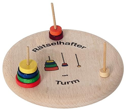 Bartl 111738 Bierdeckelspiel Rätselhafter Turm aus Holz | Kniffliger Spaß am Stammtisch