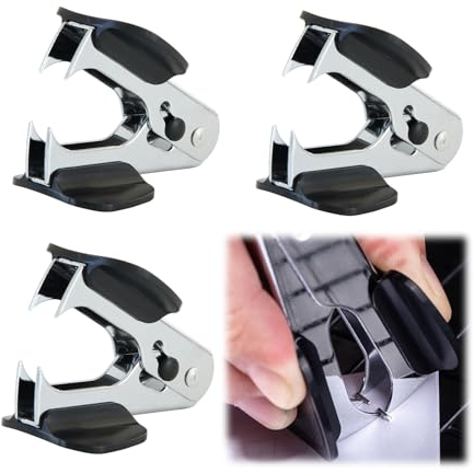 MisFun 3 Stück Klammerentferner Metall Heftklammerentferner, Entklammerer Enthefter, Staple Remover mit Fingergriff Büroartikel Tackernadeln Entferner für Schule Büro Haus Bücher Zeitungen