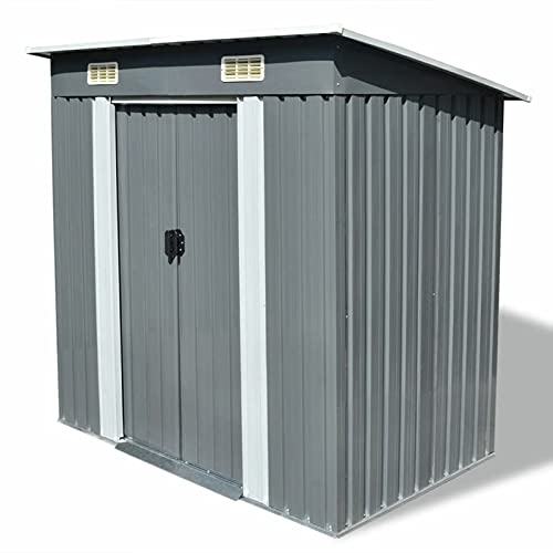 CIADAZ Abri de Jardin Métal Gris,Abris De Jardin,Abri De Stockage pour Jardin,Abri D'Outils De Jardin