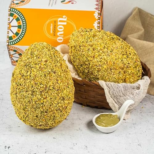 Sicily Addict - Uovo di Pasqua al Pistacchio Artigianale 400g - Cioccolato Siciliano Fatto a Mano con Pistacchi di Sicilia - Idea Regalo Pasqua