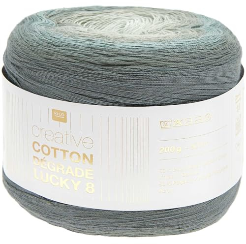 Rico Design Creative Cotton Dégradé Lucky 8, 200g 800m #24 | Bobbel Farbverlaufsgarn, Farbverlaufswolle Baumwolle
