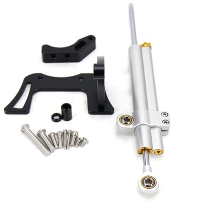 INLIMA Stabilizzatore Moto Regolabile per Dualtron per Thunder 2 ll Scooter Elettrico Stabilizzatore Kit smorzatore Accessori Sterzo Anti-Vibrazione Anti-Jitter (Color : Silver Set)