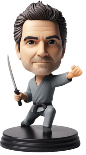 Samurai with Katana Bobblehead Customized Personalized Figure Samurai Bobblehead Japanese Warrior with Sword Birthday Gift for Boyfriend Office Home Decor Souvenir Handmade Collectible
