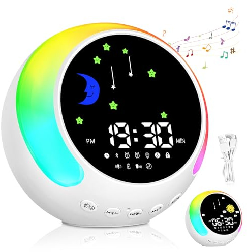 Wecker Kinder-Schlaftrainer, Kinder Wecker, Kinder Lichtwecker, Schlaftrainer Kinder Mit Nachtlicht, Kinderwecker Mit Nachtlicht, Geschenke Für Mädchen Jungen, Digitaler Wecker Kinder, Snooze-Funktion