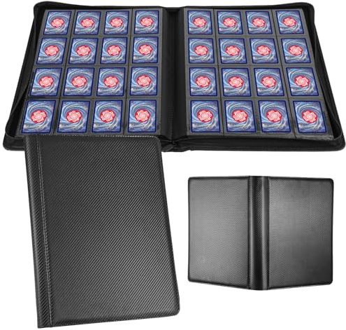 WisOffice Card Binder 1000 Pockets, Premium PU Cover 16 Pocket Trading Card Binder, Ringless Side Loading Collection Album Holder for Lorcana, MTG, TCG, Sports&Games, Black
