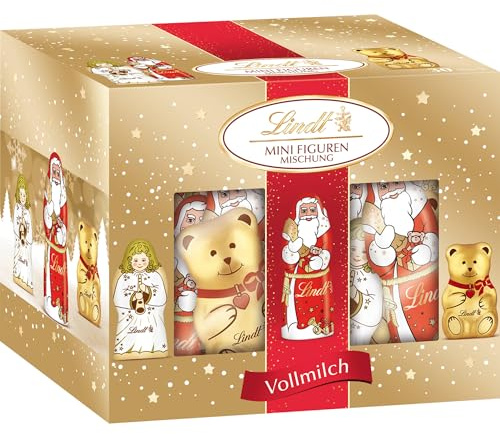 Lindt Schokolade | Mini-Figuren Mischung Box | 200g | weihnachtliche Schokoladenfiguren in zerschmelzender Vollmilch-Schokolade | weihnachtliche Schokolade zum Verschenken oder selber Genießen