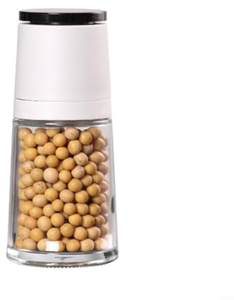 Macinaspezie manuale multifunzione per sale, pepe e altro, facile da usare (bianco)