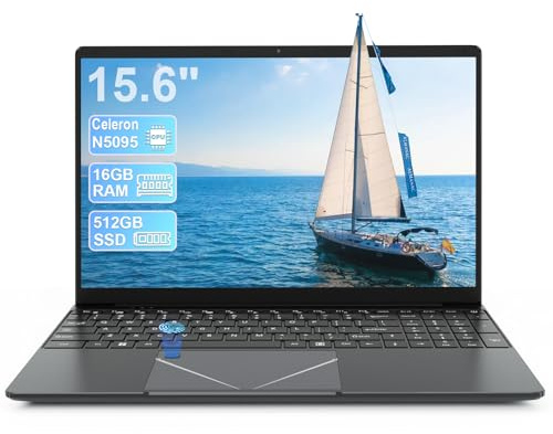 LEEDOW 15.6 inch FHD Laptop Computer - Celeron N5095 Processor(UP to 2.9GHz), 16GB RAM LPDDR4 512GB SSD, Laptop Support WiFi 5, BT4.2, USB*2, 5000mAh Battery for Business, Students