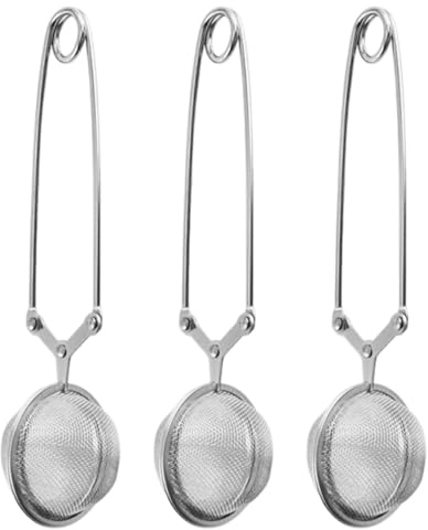 Filtro da Tè, 3 Pezzi, pinze da tè per tè sfuso, in acciaio inox, Uniforme a Maglia Fine, Infusore per Tè Sfuso, filtri per il tè sfuso per amanti del tè, Facile da Pulire, per Spezie e Condimento