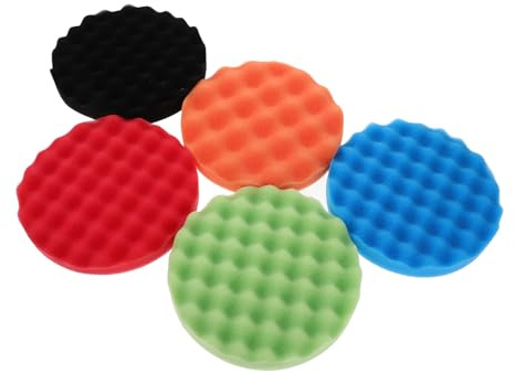 ORFOFE 5 Pezzi Pz Tamponi Spugna Polishing Wave per Auto Lucidatura e Pulizia Spugne Riutilizzabili per Dettagli Vernice Applicatori Cera e Lavaggio Veicoli