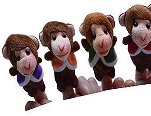 Weiche Plüsch-Affen-Fingerpuppen, Fördert die Tiererkennung und das Farbbewusstsein, Ideal für Familiengeschichten, Weihnachten, Geburtstagsgeschenk, Aufführung, Umweltfreundliches (Wie
