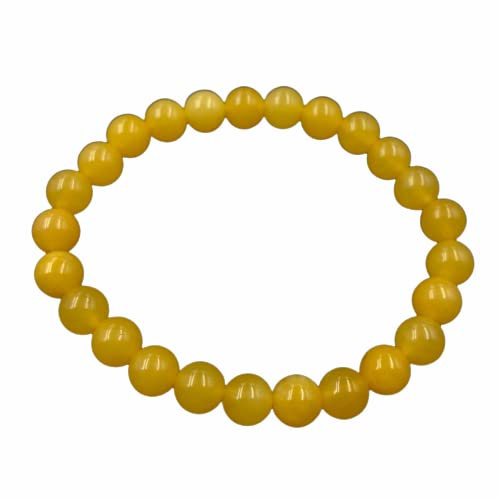 Naturligt mörkgul Jade Plain Round Beads Armband, Stretch Stone, Beaded Ba ho Armband