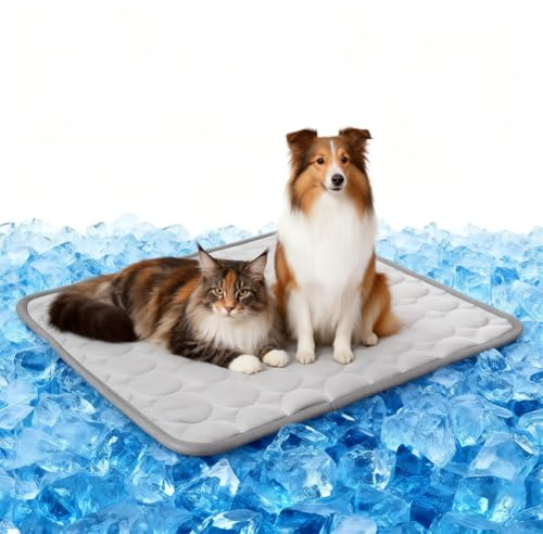 JJZENKD Kühlmatte für Hunde XL 100 x 70 cm, Selbstkühlende Hundematte, Kühldecke Katzen, Waschbar Hund Kältematte für Drinnen, Draußen und Auto für Hunde und Katzen