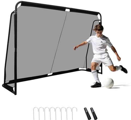COSTWAY Fotbollsmål 300 x 200 cm, fotbollsmål trädgård väderbeständig, fotbollsmål utomhus med metallram och PE-nät, fotbollsmål för barn och vuxna