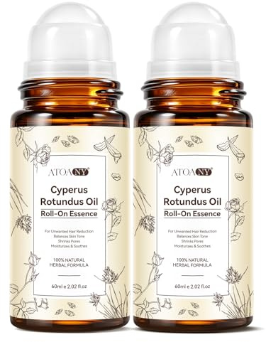2Pack Cyperus Rotundus Oil,Cypress Rotundus Oil Roll-On for Hair Removal,Natural Inhibitor to Reduce Unwanted Hair Growth, Soothes Skin & Minimizes Pores, for All Skin Types