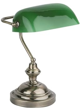 Faro Barcelona 68334 - BANKER Antike goldene Tischlampe