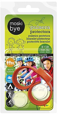 Flower - Pulsera Protectora Antimosquitos Recargable | Protección Natural 30 Días | Ideal Actividades al Aire Libre | Segura para Familia, 9x4x18 cm, Pulsera