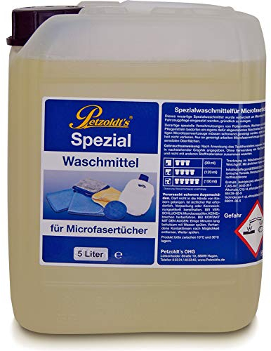 5 Liter Petzoldt's Spezial Waschmittel für Microfaser-Poliertücher die zur Fahrzeugpflege verwendet werden, Microfaserwaschmittel, Mikrofaser