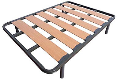 HOGAR24 Somier Somieres Lama Ancha Reforzada con Tacos Anti-Ruido y Patas cilíndricas, Tubo 40x30. Fabricación Nacional-90x200cm-PATAS 32CM