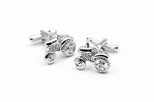 Onyx Art Petit en Argent Coloré Ferme Tracteur Boutons de Manchette dans Un Boutons de Manchette Boîte